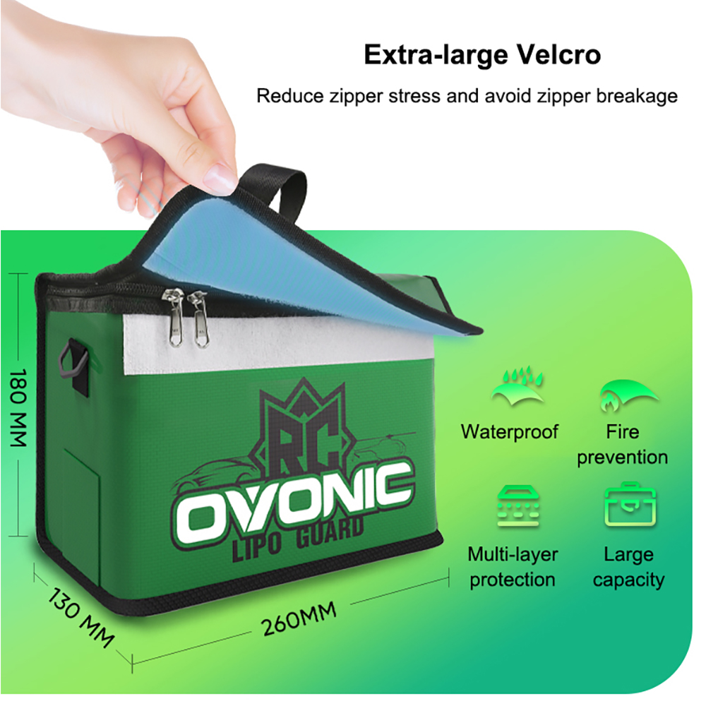 Ovonic LiPo バッテリーセーフバッグポータブルハン - Drone Battery Bag のレビューと価格